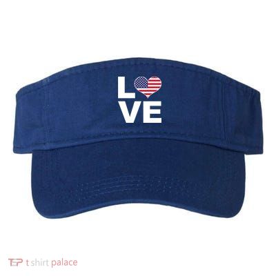 I Love Usa Great Gift Heart Flag Usa Gift Visor