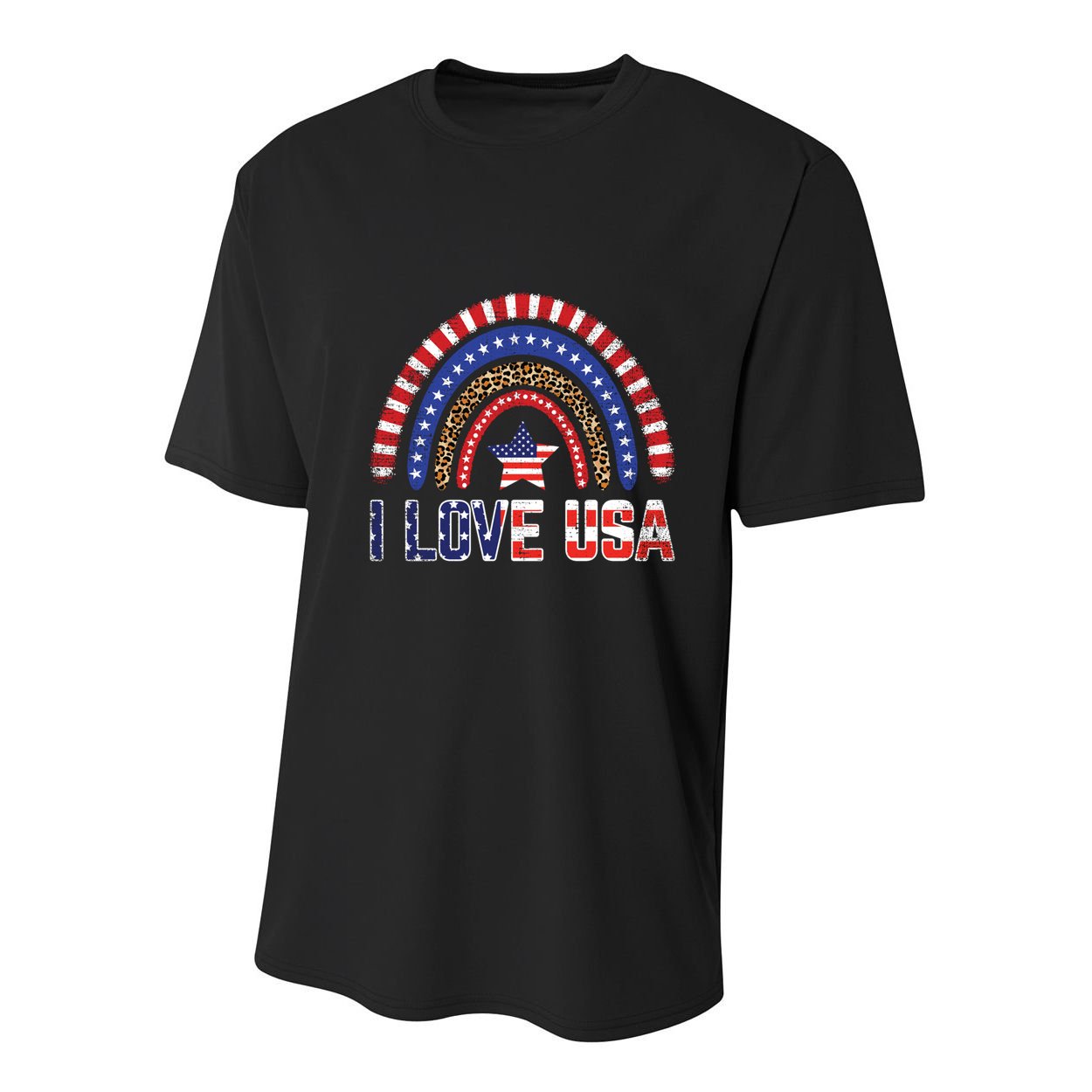 I Love Usa American Flag Rainbow Great Gift Youth Performance Sprint T-Shirt