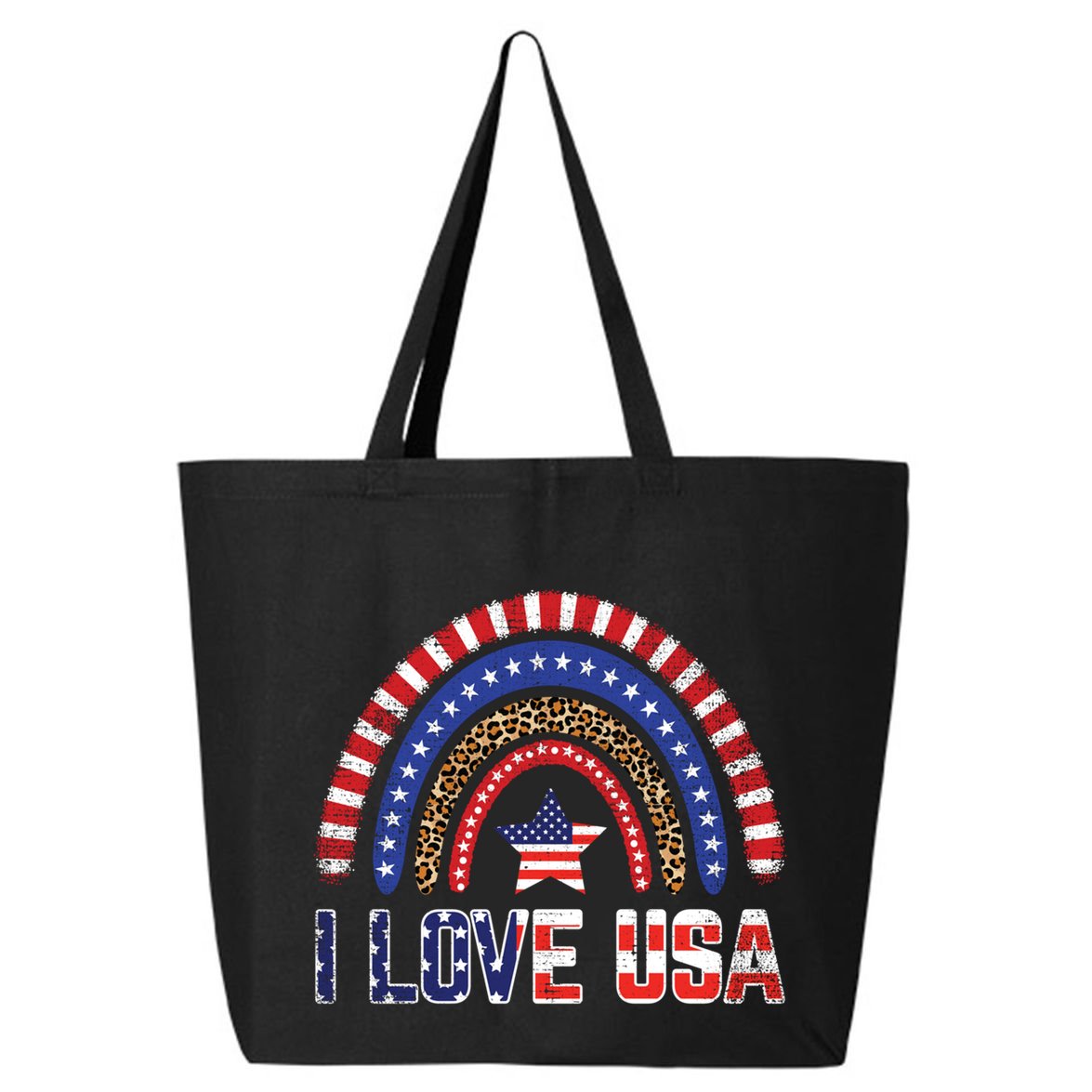 I Love Usa American Flag Rainbow Great Gift 25L Jumbo Tote
