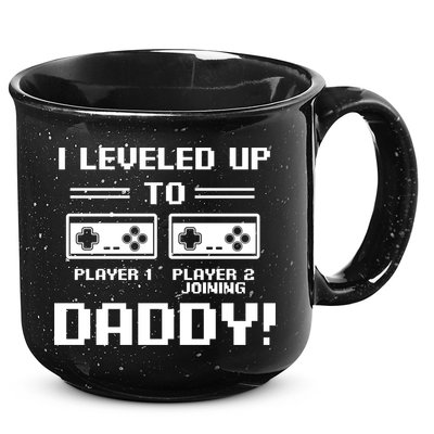 I Leveled Up To Daddy New Parent Gamer Dad Promoted Gift 15oz Campfire Ceramic Mug