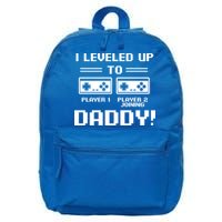 I Leveled Up To Daddy New Parent Gamer Dad Promoted Gift 16 in Basic Backpack