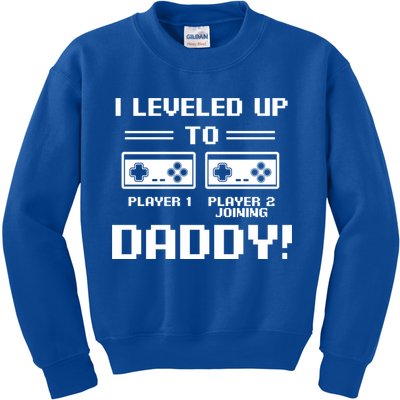 I Leveled Up To Daddy New Parent Gamer Dad Promoted Gift Kids Sweatshirt