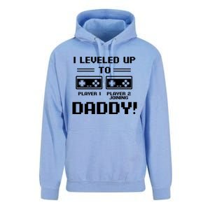 I Leveled Up To Daddy New Parent Gamer Dad Promoted Gift Unisex Surf Hoodie