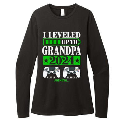 I Leveled Up To Grandpa 2024 Promoted To Level Unlocked Womens CVC Long Sleeve Shirt