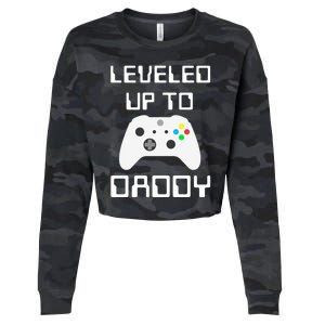 I Leveled Up To Daddy Soon To Be Daddy Dad Level Unlocked Gift Cropped Pullover Crew