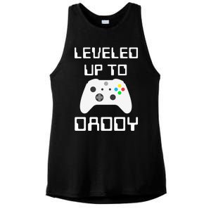 I Leveled Up To Daddy Soon To Be Daddy Dad Level Unlocked Gift Ladies PosiCharge Tri-Blend Wicking Tank