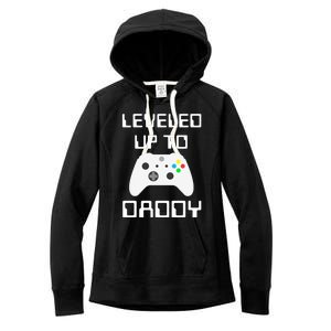 I Leveled Up To Daddy Soon To Be Daddy Dad Level Unlocked Gift Women's Fleece Hoodie