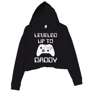 I Leveled Up To Daddy Soon To Be Daddy Dad Level Unlocked Gift Crop Fleece Hoodie