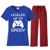 I Leveled Up To Daddy Soon To Be Daddy Dad Level Unlocked Gift Women's Flannel Pajama Set