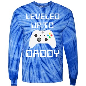 I Leveled Up To Daddy Soon To Be Daddy Dad Level Unlocked Gift Tie-Dye Long Sleeve Shirt