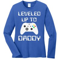 I Leveled Up To Daddy Soon To Be Daddy Dad Level Unlocked Gift Ladies Long Sleeve Shirt