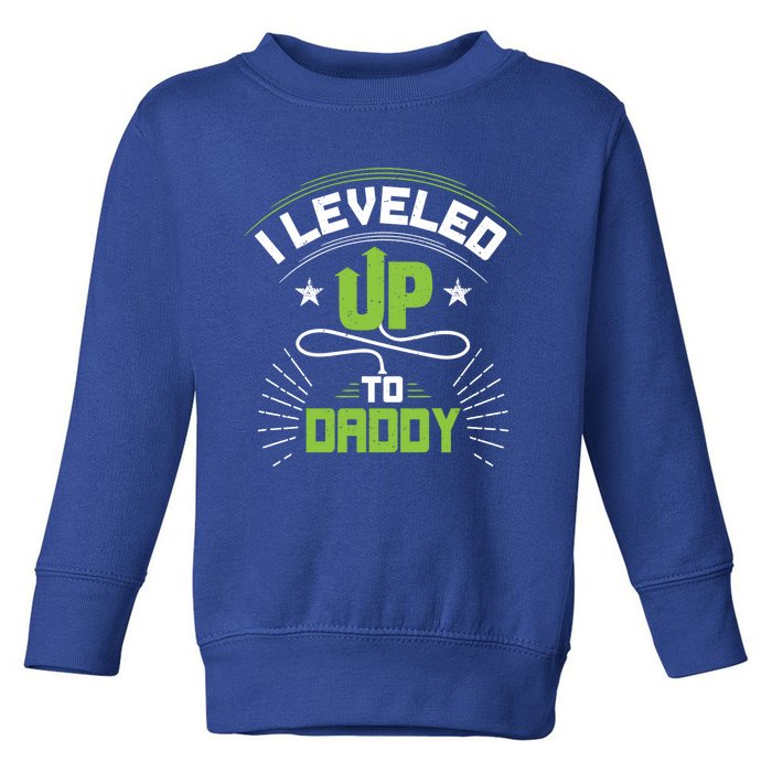 I Leveled Up To Daddy Gift For New Daddy Gift Toddler Sweatshirt