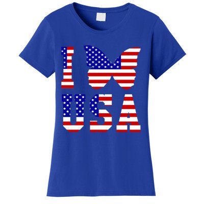 I Love Usa Butterfly Usa Flag Meaningful Gift Women's T-Shirt