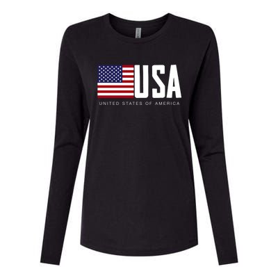 I Love Usa Enjoy Cool Usa United States Of America Flag Cute Gift Womens Cotton Relaxed Long Sleeve T-Shirt