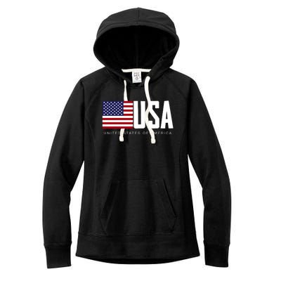 I Love Usa Enjoy Cool Usa United States Of America Flag Cute Gift Women's Fleece Hoodie