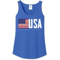 I Love Usa Enjoy Cool Usa United States Of America Flag Cute Gift Ladies Essential Tank