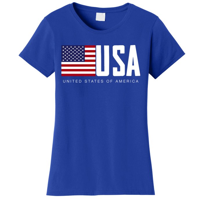 I Love Usa Enjoy Cool Usa United States Of America Flag Cute Gift Women's T-Shirt