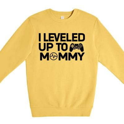 I Leveled Up To Mommy Gamer Heartbeat Soon To Be Mom Gift Premium Crewneck Sweatshirt