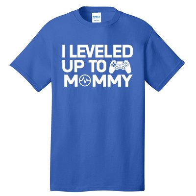 I Leveled Up To Mommy Gamer Heartbeat Soon To Be Mom Gift Tall T-Shirt