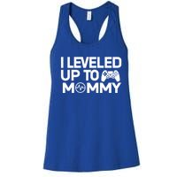 I Leveled Up To Mommy Gamer Heartbeat Soon To Be Mom Gift Women's Racerback Tank