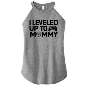 I Leveled Up To Mommy Gamer Heartbeat Soon To Be Mom Gift Women's Perfect Tri Rocker Tank