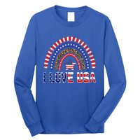 I Love Usa American Flag Rainbow Gift Long Sleeve Shirt