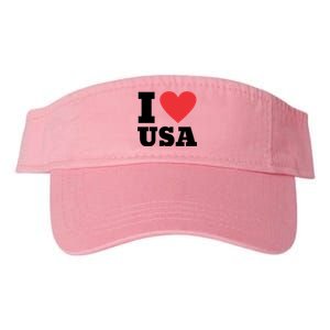 I Love Usa I Heart Usa Family Travel Usa Meaningful Gift Valucap Bio-Washed Visor