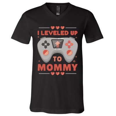 I Leveled Up To Mommy Gamer V-Neck T-Shirt