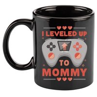 I Leveled Up To Mommy Gamer 11oz C Handle Ceramic Mug
