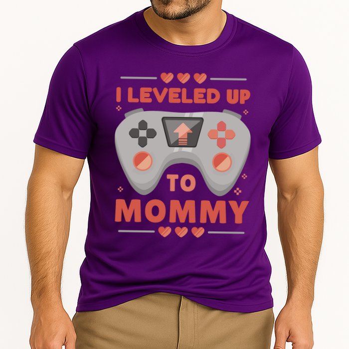 I Leveled Up To Mommy Gamer Cooling Performance Crew T-Shirt