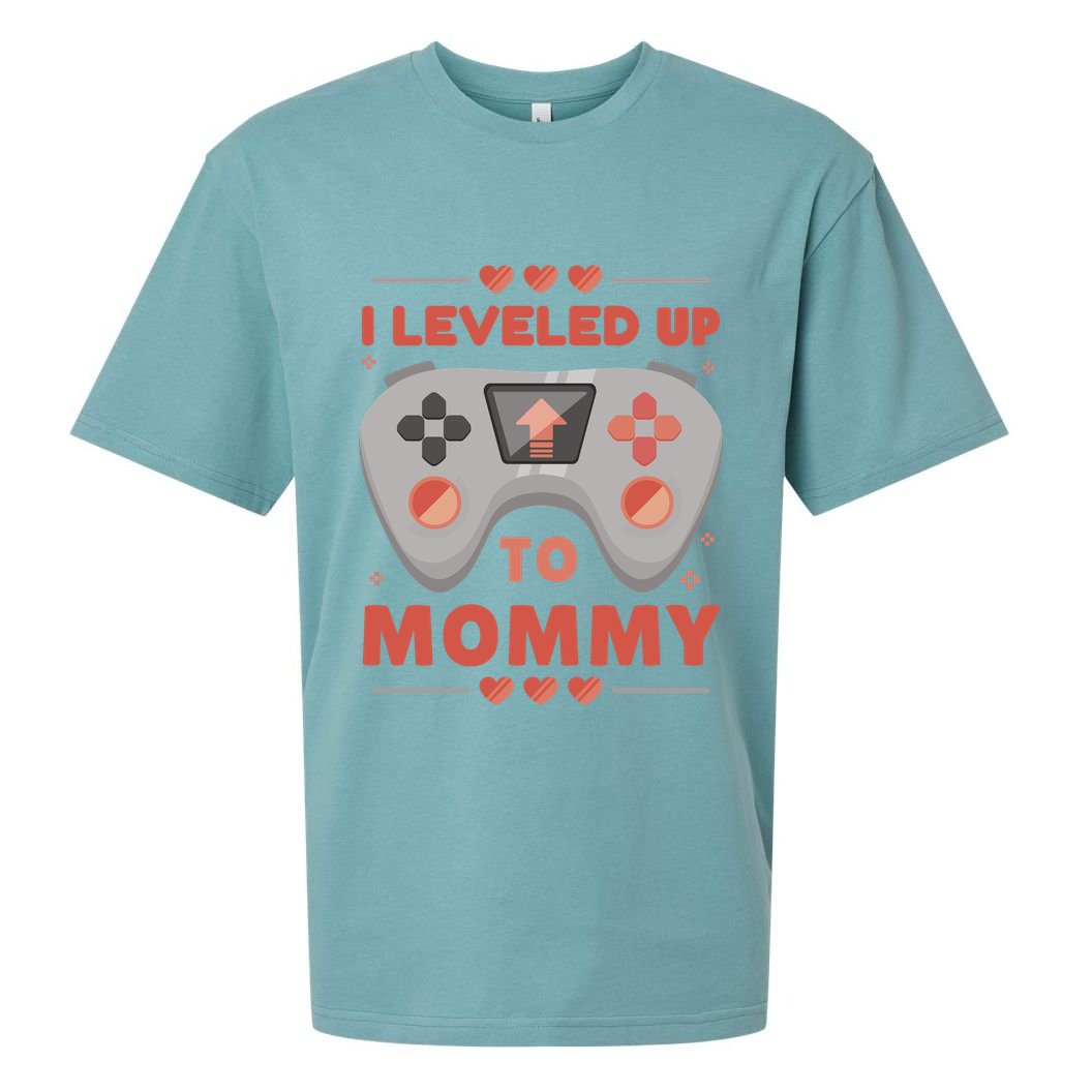 I Leveled Up To Mommy Gamer Sueded Cloud Jersey T-Shirt