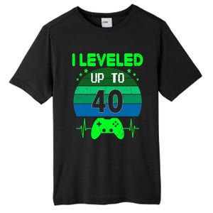 I Leveled Up To 40th Birthday Gift Video Game 40 Years Old Tall Fusion ChromaSoft Performance T-Shirt