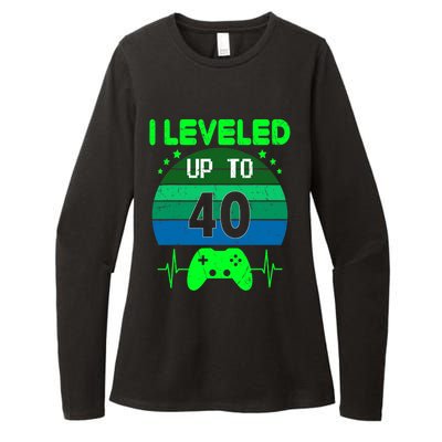 I Leveled Up To 40th Birthday Gift Video Game 40 Years Old Womens CVC Long Sleeve Shirt