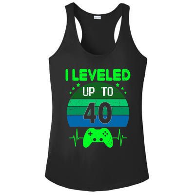 I Leveled Up To 40th Birthday Gift Video Game 40 Years Old Ladies PosiCharge Competitor Racerback Tank