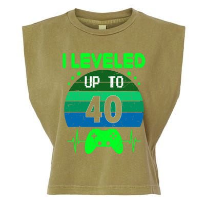 I Leveled Up To 40th Birthday Gift Video Game 40 Years Old Garment-Dyed Women's Muscle Tee