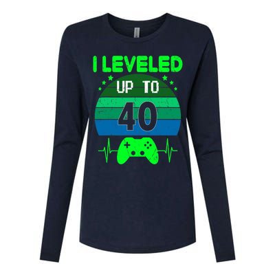 I Leveled Up To 40th Birthday Gift Video Game 40 Years Old Womens Cotton Relaxed Long Sleeve T-Shirt