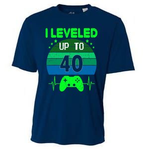 I Leveled Up To 40th Birthday Gift Video Game 40 Years Old Cooling Performance Crew T-Shirt