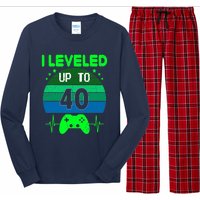 I Leveled Up To 40th Birthday Gift Video Game 40 Years Old Long Sleeve Pajama Set