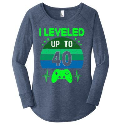 I Leveled Up To 40th Birthday Gift Video Game 40 Years Old Women's Perfect Tri Tunic Long Sleeve Shirt