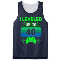 I Leveled Up To 40th Birthday Gift Video Game 40 Years Old Mesh Reversible Basketball Jersey Tank