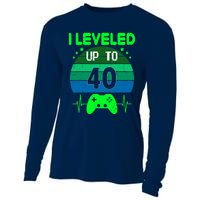 I Leveled Up To 40th Birthday Gift Video Game 40 Years Old Cooling Performance Long Sleeve Crew