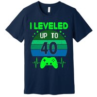 I Leveled Up To 40th Birthday Gift Video Game 40 Years Old Premium T-Shirt