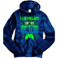 I Leveled Up To 40th Birthday Gift Video Game 40 Years Old Tie Dye Hoodie