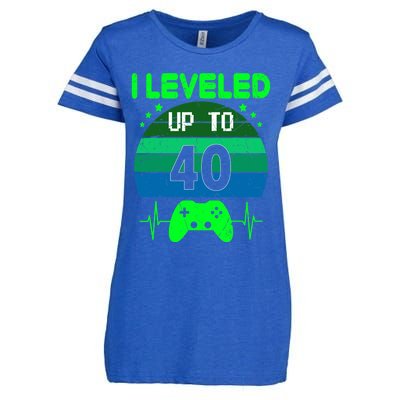 I Leveled Up To 40th Birthday Gift Video Game 40 Years Old Enza Ladies Jersey Football T-Shirt