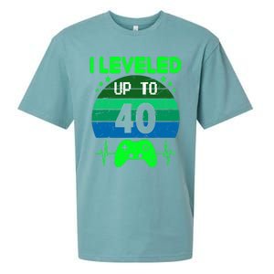 I Leveled Up To 40th Birthday Gift Video Game 40 Years Old Sueded Cloud Jersey T-Shirt