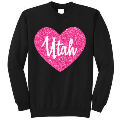 I Love Utah USA State Pink Heart Gift For Women Sweatshirt