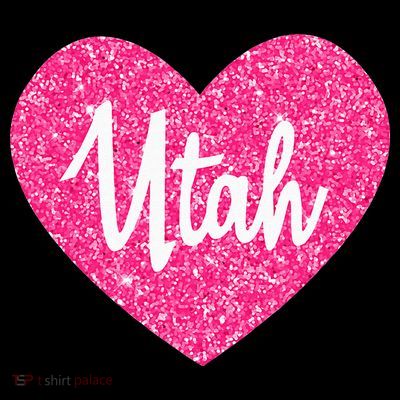 I Love Utah USA State Pink Heart Gift For Women T-Shirt