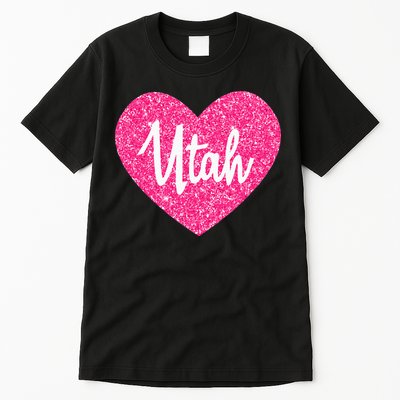 I Love Utah USA State Pink Heart Gift For Women Tall T-Shirt
