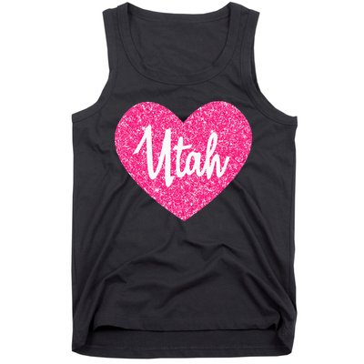 I Love Utah USA State Pink Heart Gift For Women Tank Top