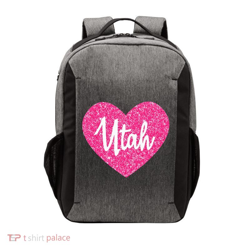 I Love Utah USA State Pink Heart Gift For Women Vector Backpack